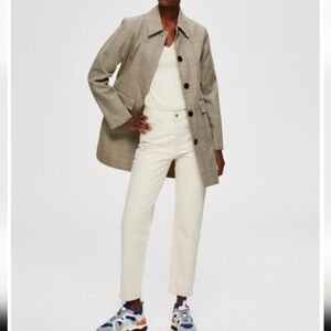 Selected Femme Cream High-Waisted Jeans